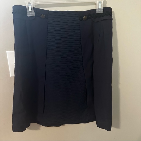 Anthropologie Girls from savoy navy straight pleated skirt size 8 Office Uniform - Picture 1 of 13